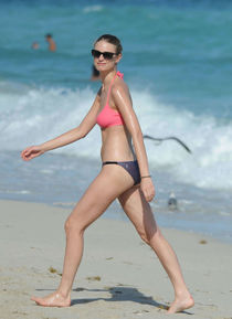 Julie Henderson at the Beach in a Bikini Peanut Chuck - Chuc