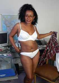 Large white panty hide the black pussy. Hairy black pussy of old teacher. Elderly woman