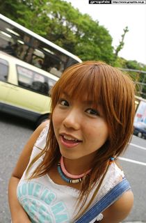 Sexy asian girl Sayaka Uchida walking city