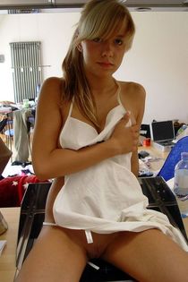 Almost naked young girlfriends at home