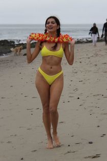 BLANCA BLANCO in Yellow Bikini at a Beach in Malibu 04 30 20