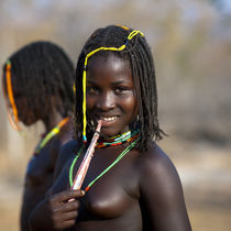 Mudimba Teenage Girl Nibbling A Piece Of Cloth, Village Of C