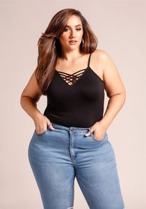 Plus Size Clothing Plus Size Seamless Caged Tank Top Debshop