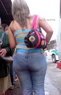 Sexy girls on the street, girls in jeans, spandex and leggin