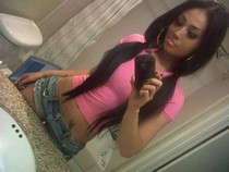 Hot latina girl selfshot in sexy jeans shorts
