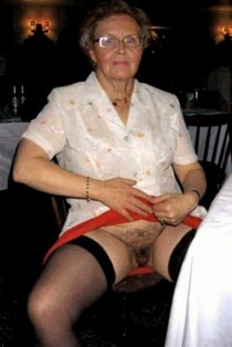 Filthy granny shows her old hairy pussy on public