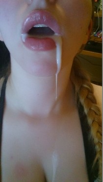 Amazing teen (18+) novice in a awesome blowjob bukkake picture.