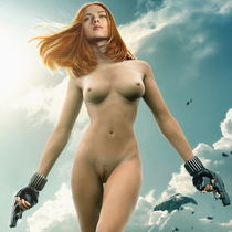amazing celebrity Scarlett Johansson nude Black Widow from
