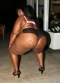 African-American BBW shows her very thick thighs