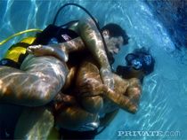 Asian chick dons scuba gear to suck cock and have sex underwater